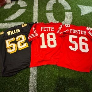 Autographed lot of 3 49er jerseys